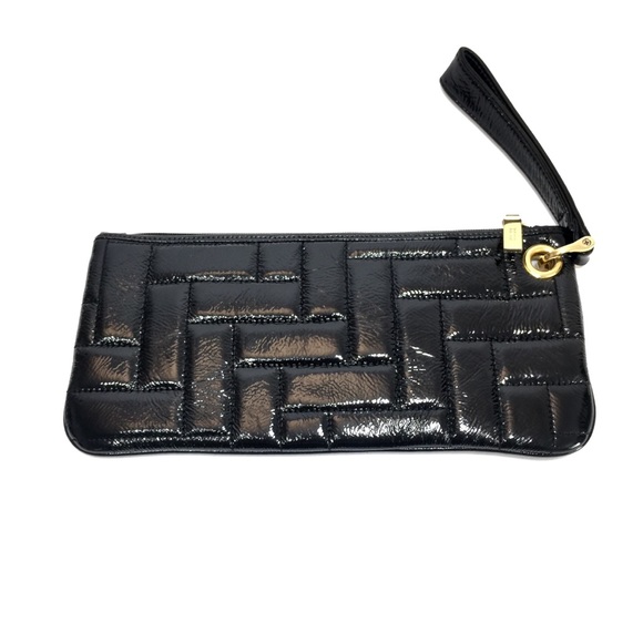HOBO Handbags - HOBO Black Quilted Patent Leather Clutch/Wristlet